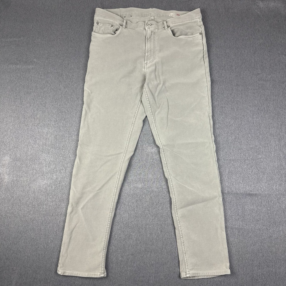 Faherty Stretch Terry 5-Pocket Pant Mens 35x32 Slate Gray Jean Comfort Huckberry
